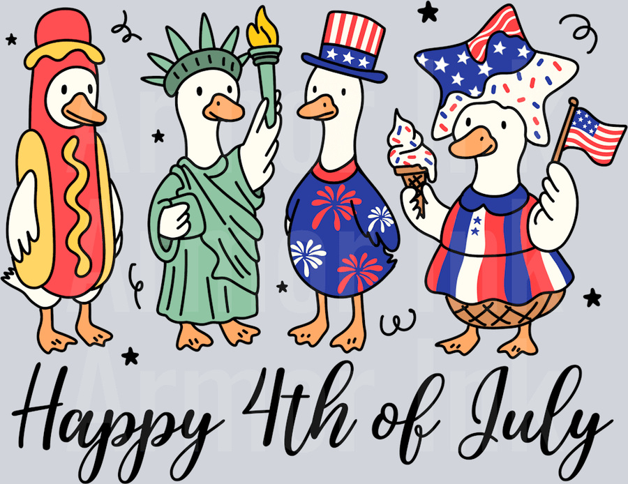 4th of July Goose DTF transfer