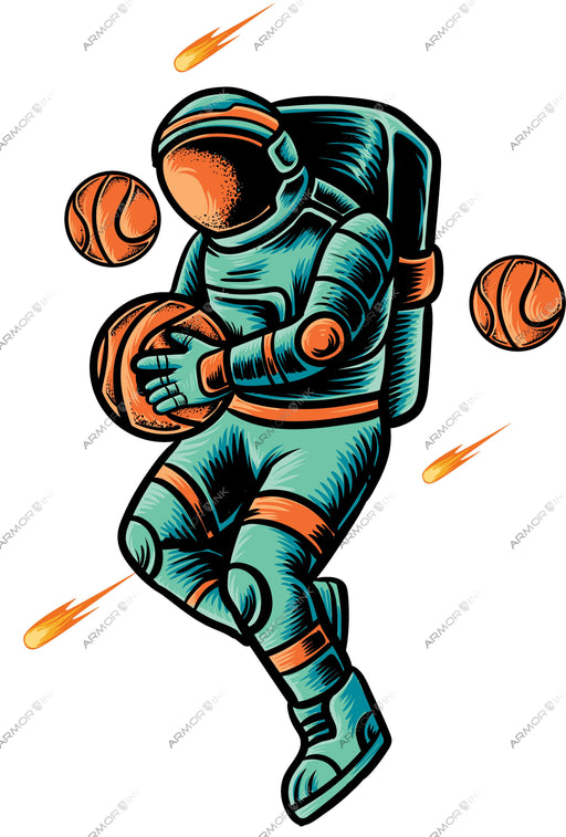 Astronaut Basketball DTF Transfer