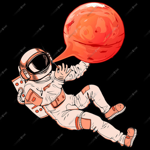 Astronaut Planet Bubble DTF Transfer