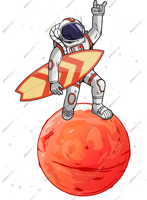 Astronaut Planet Surfer DTF Transfer