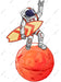 Astronaut Planet Surfer DTF Transfer