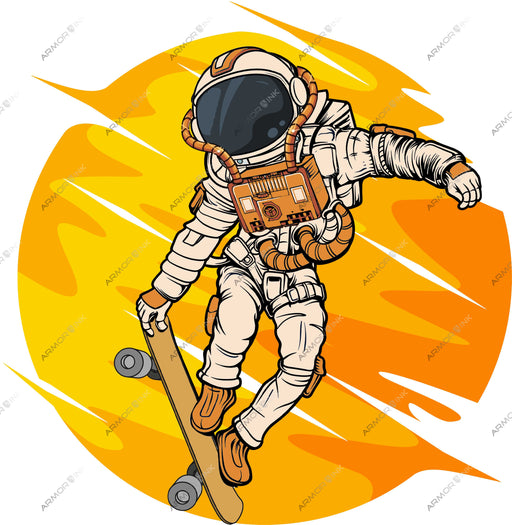 Astronaut Skateboarder DTF Transfer