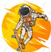 Astronaut Skateboarder DTF Transfer