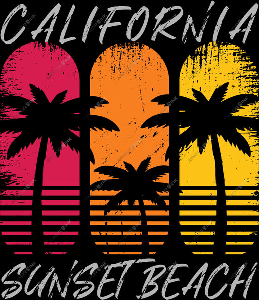 California Sunset Beach DTF Transfer