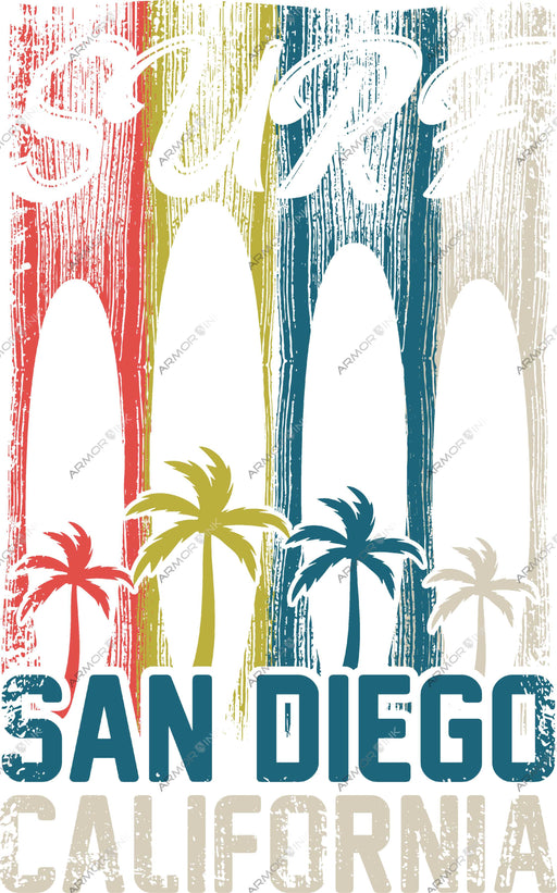 California Surfing San Diego DTF Transfer