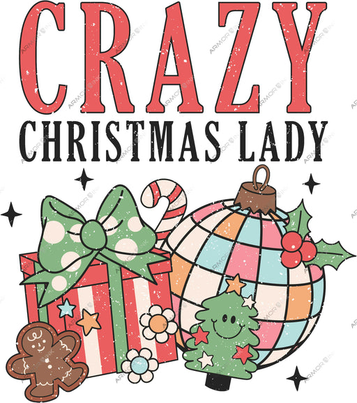 Crazy Christmas Lady DTF Transfer