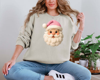 Crochet Pink Santa DTF transfer