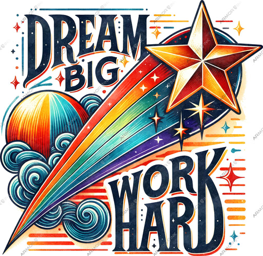 Dream Big Work Hard DTF Transfer