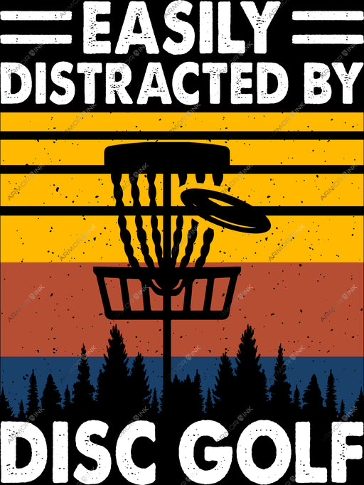 Easily Distracted By Disc Golf DTF Transfer