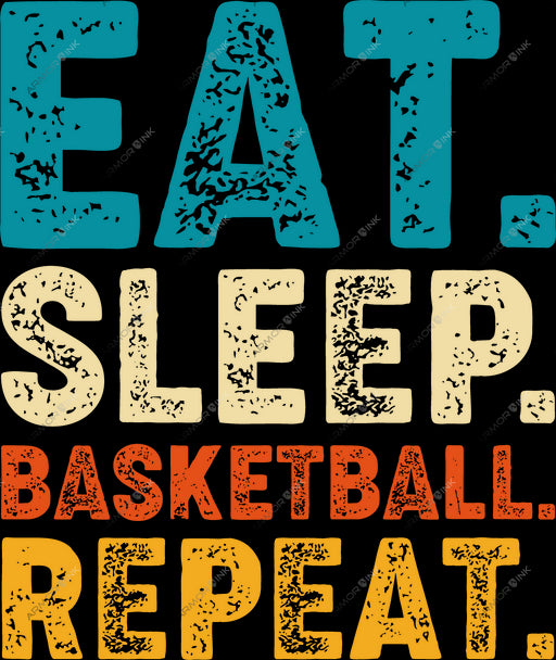 Eat Sleep Basketball Repeat DTF Transfer