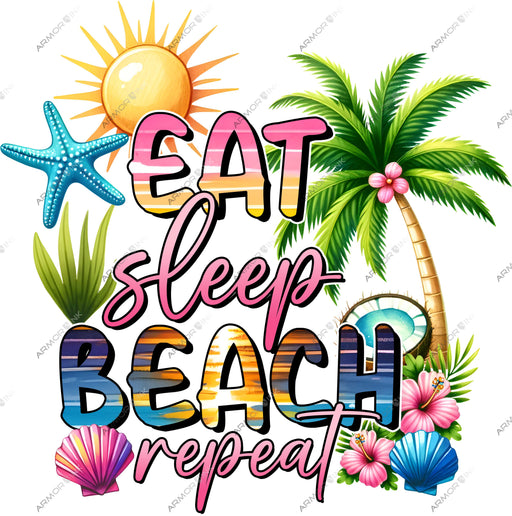 Eat Sleep Beach Repeat DTF Transfer