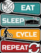 Eat Sleep Cycle Repeat DTF Transfer