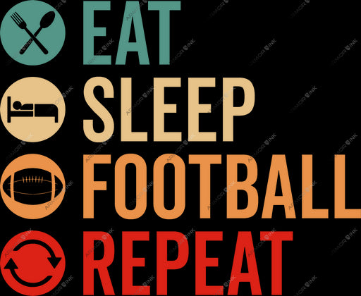 Eat Sleep Football Repeat DTF Transfer