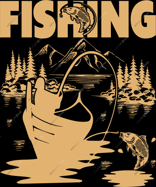 Fishing Scene DTF Transfer