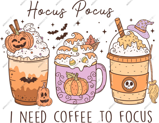 Hocus Pocus I Need Coffee To Focus DTF Transfer