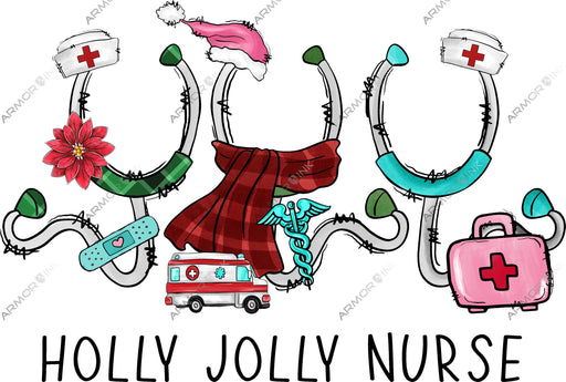 Holly Jolly Nurse DTF Transfer