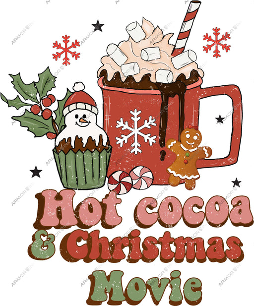 Hot Cocoa & Christmas Movie DTF Transfer