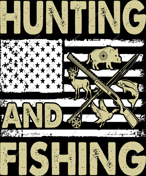 Hunting Fishing Flag DTF Transfer