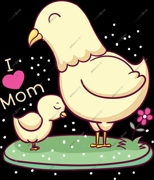 I Love Mom Little Bird DTF Transfer