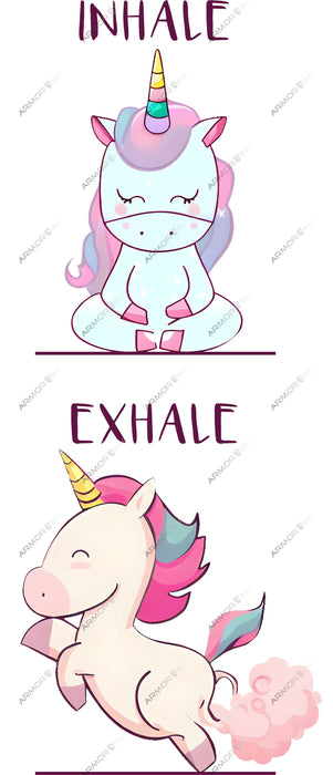 Inhale Exhale Unicorn DTF Transfer