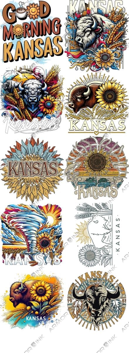 Kansas Pre - made 5 Foot (22x60) DTF Gang Sheet - Armor InkArmor InkArmor Ink3924 - 1108891379230Kansas Pre - made 5 Foot (22x60) DTF Gang Sheet
