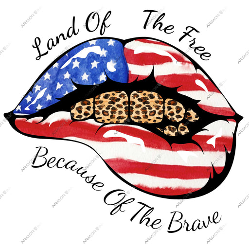 Land Of THe Free Beacuase Of The Brave DTF Transfer