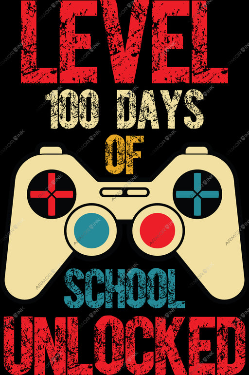 Level 100 Days of School Unlocked DTF Transfer