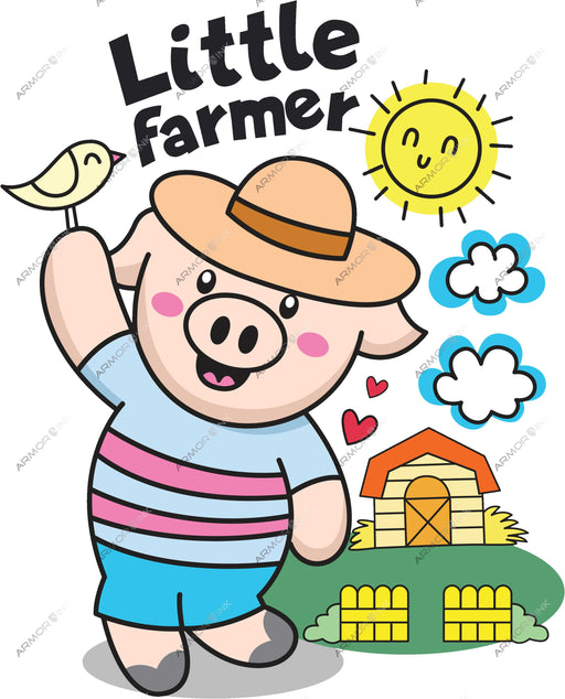 Little Pig Farmer DTF Transfer