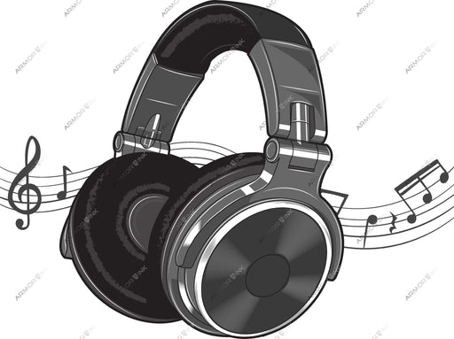 Music Headphones DTF Transfer