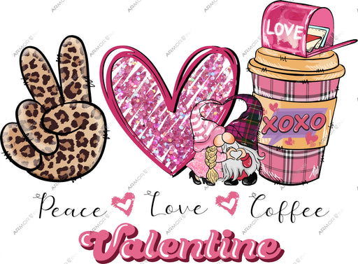 Peace Love Coffee DTF Transfer