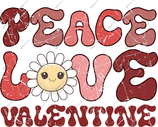 Peace Love Valentine DTF Transfer