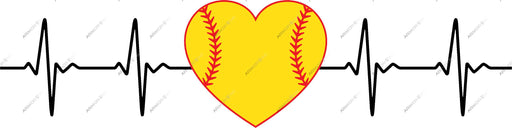 Softball Heartbeat DTF Transfer