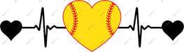 Softball Heartbeat DTF Transfer