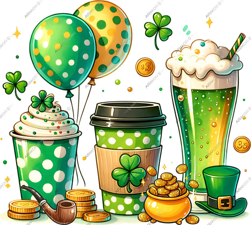 St Patricks Day Drinks DTF Transfer