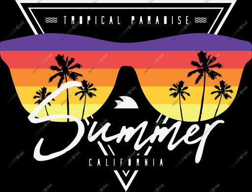 Summer Californa Tropical Paradise DTF Transfer