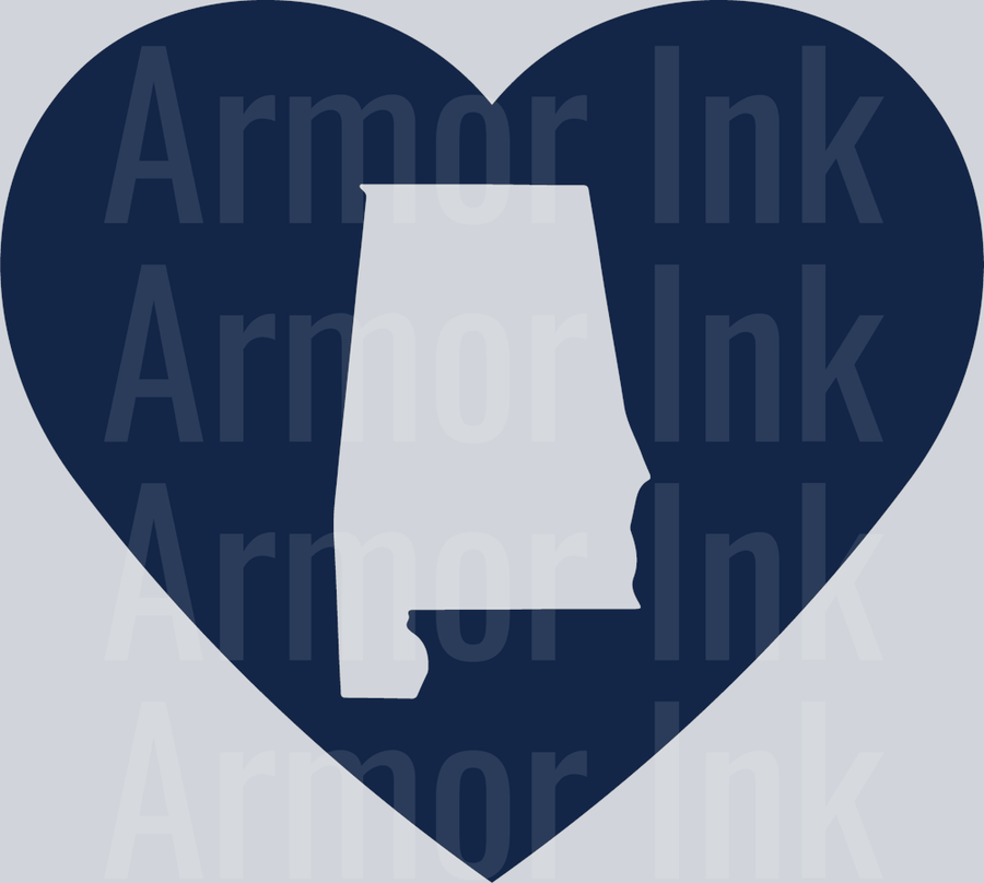 Alabama Heart DTF transfer