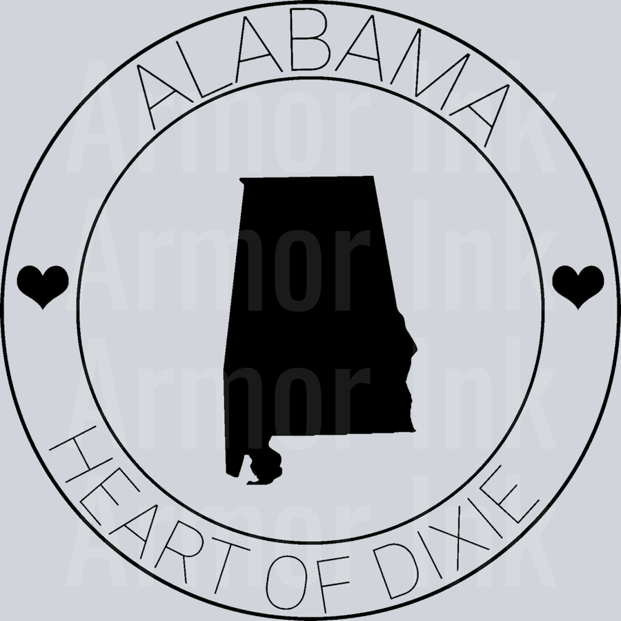 Alabama Heart Of Dixie DTF transfer