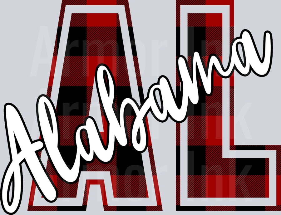 Alabama Plaid DTF transfer