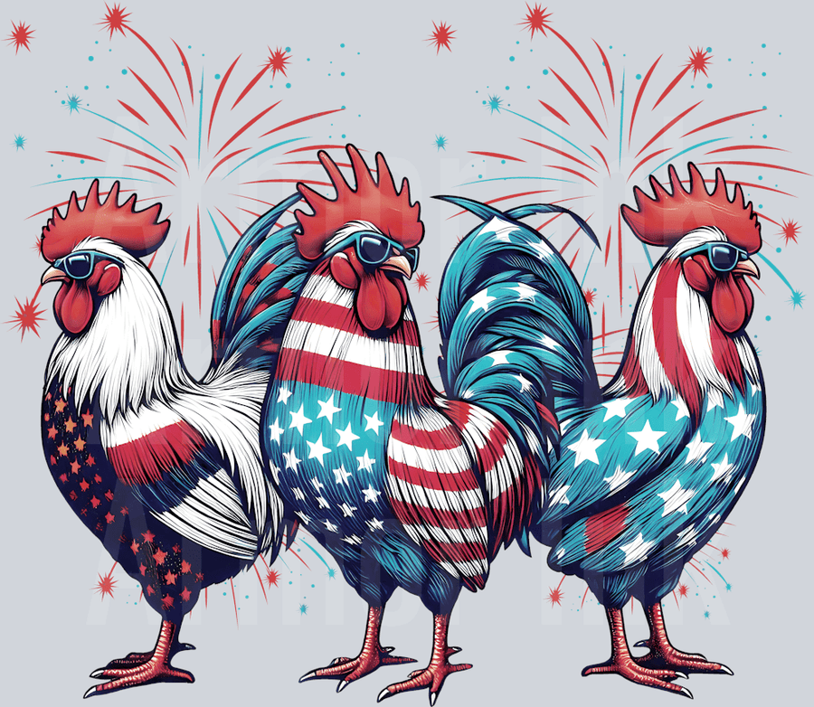 America Chickens DTF transfer