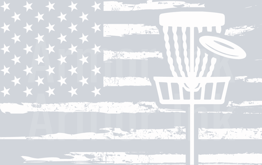 American Flag Disc Golf DTF transfer