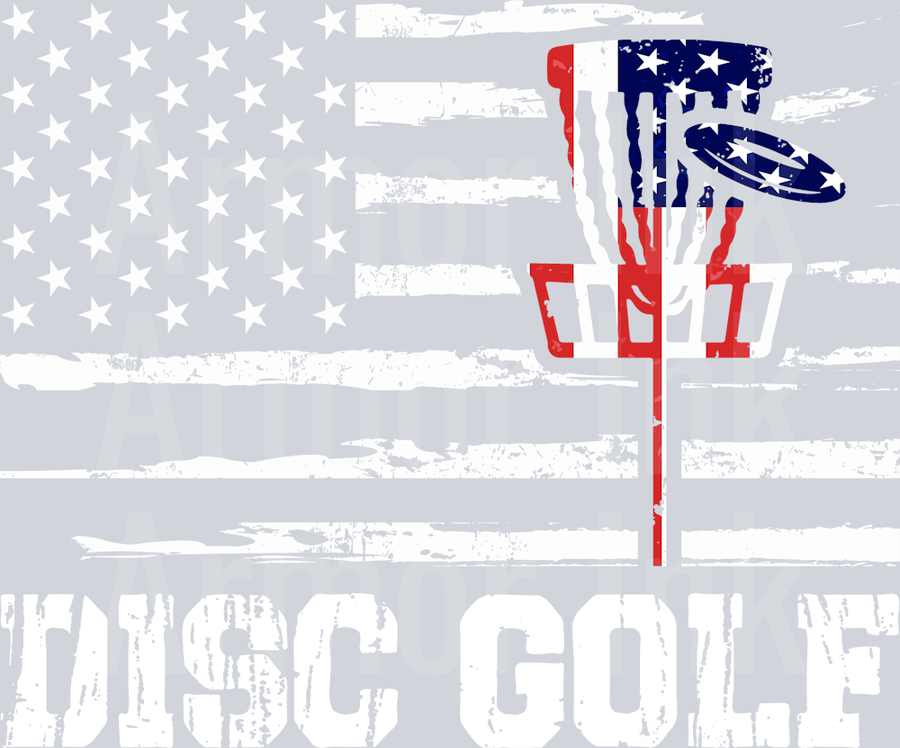American Flag Disc Golf DTF transfer