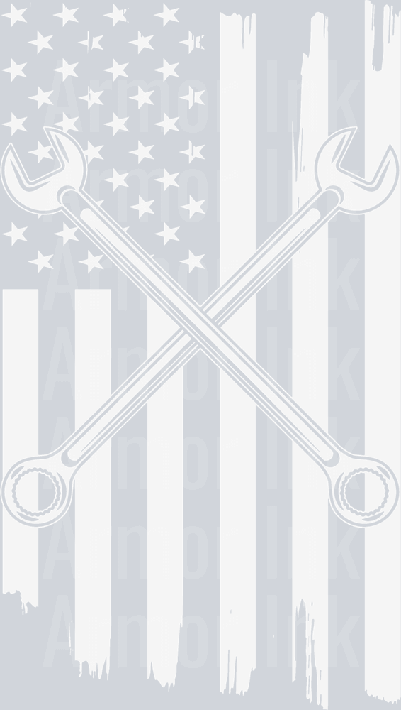 American Flag Mechanic DTF transfer