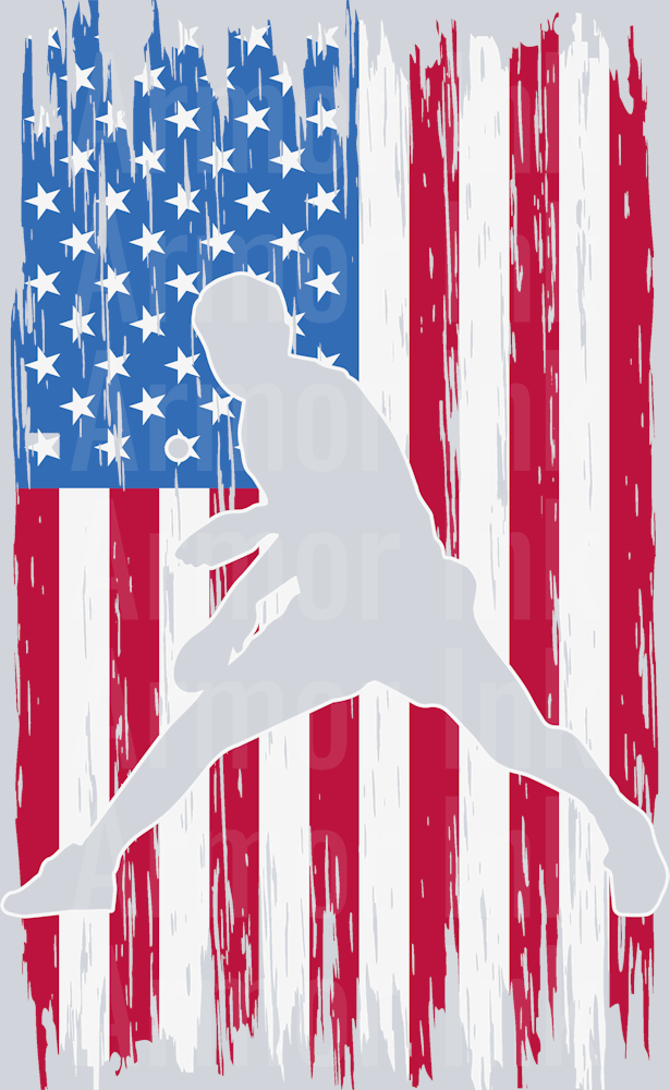 American Flag Ping Pong DTF transfer