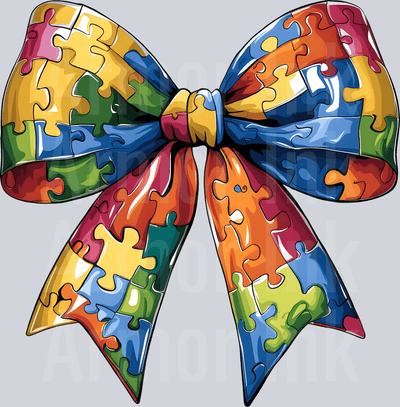 Autism Awareness Coquette Bow DTF transfer