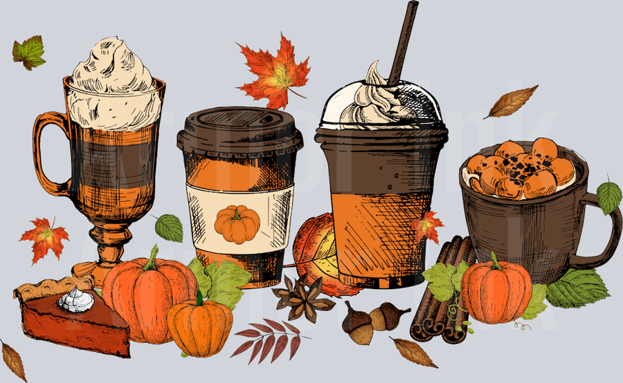 Autumn Drinks DTF transfer