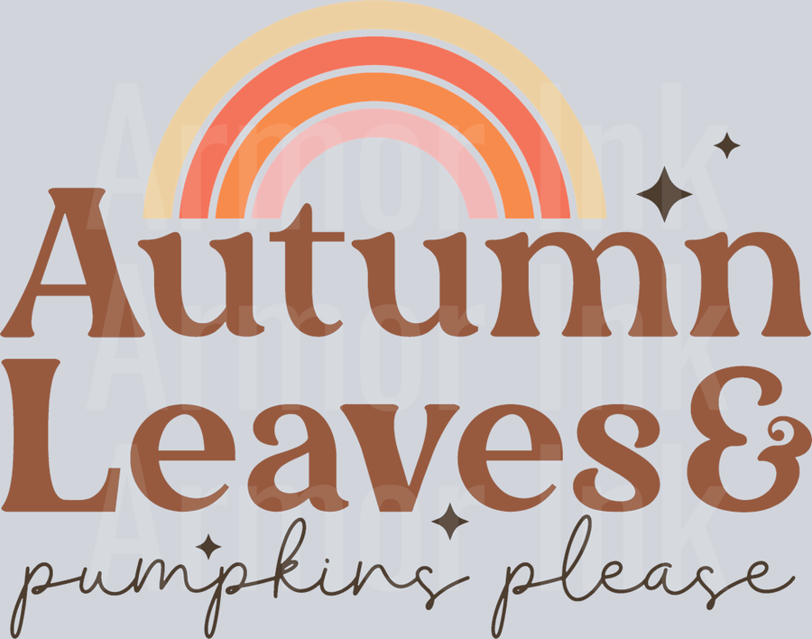 Autumn Leaves And Pumkins Please DTF transfer