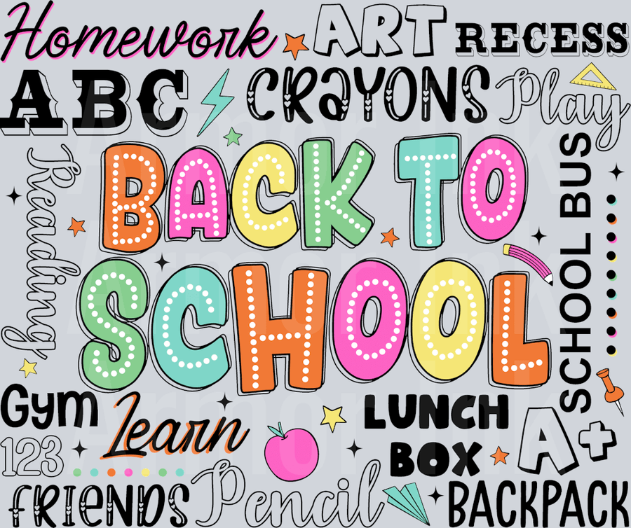 Back to School DTF transfer
