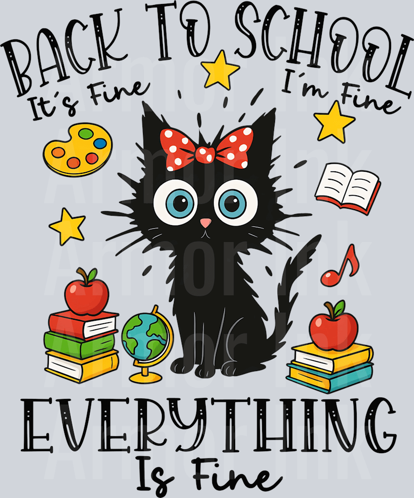 Back To School Everything Is Fine DTF transfer