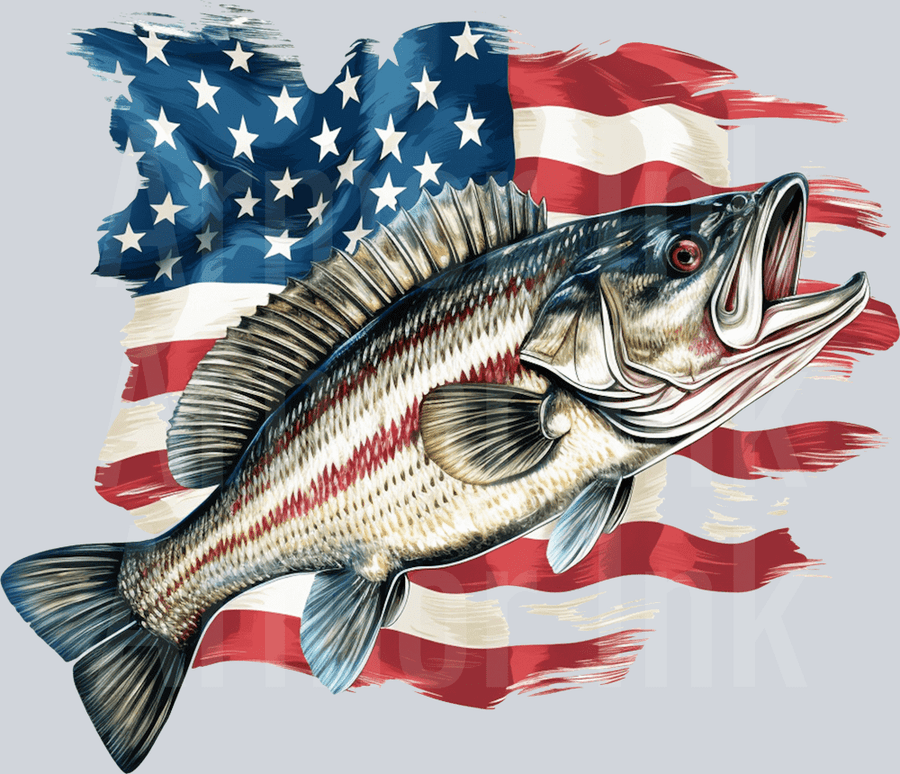 Bass American Flag DTF transfer