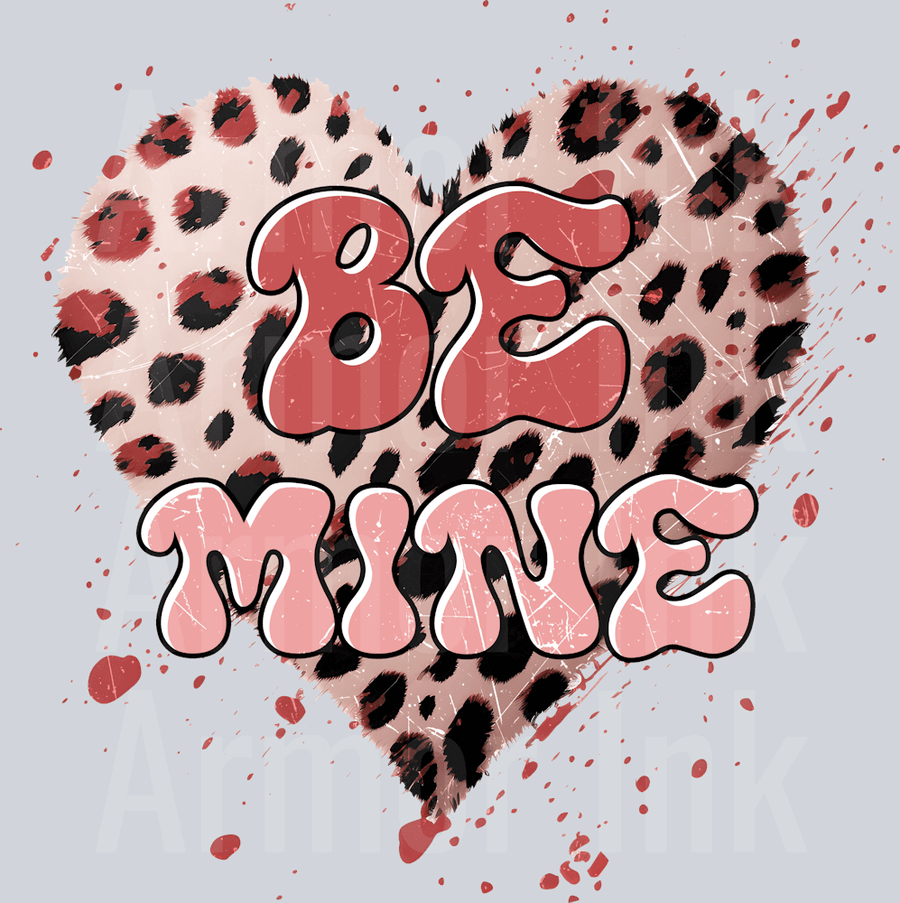 Be Mine Leopard Heart DTF transfer
